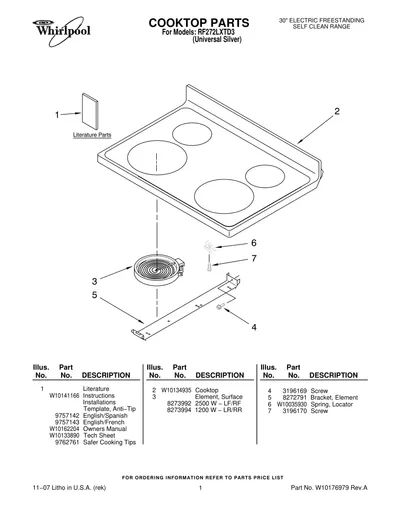 COOKTOP PARTS