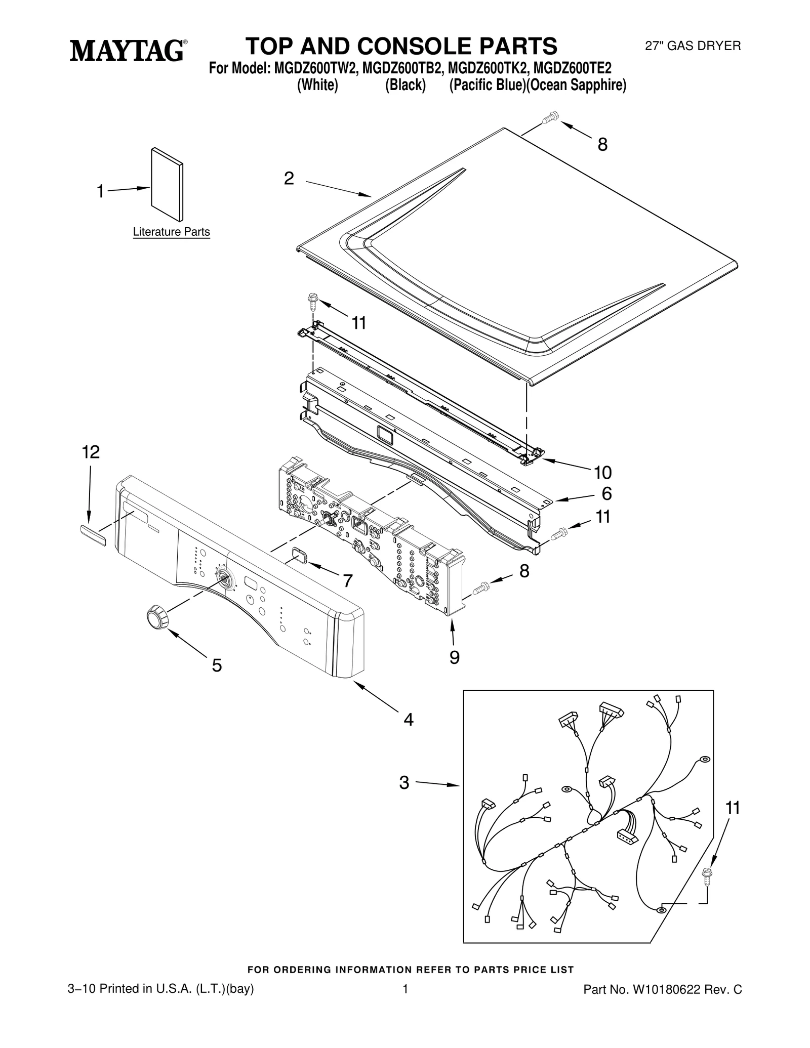 TOP AND CONSOLE PARTS