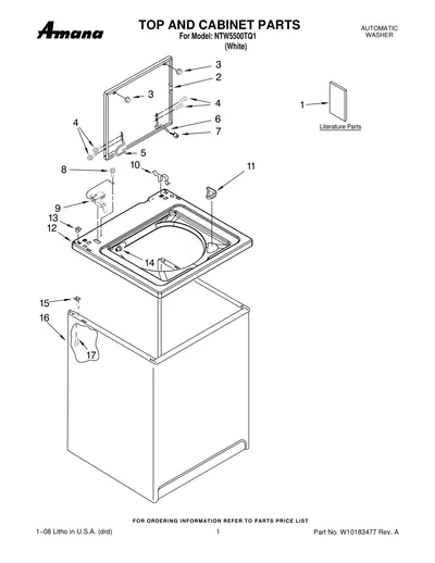 TOP AND CABINET PARTS