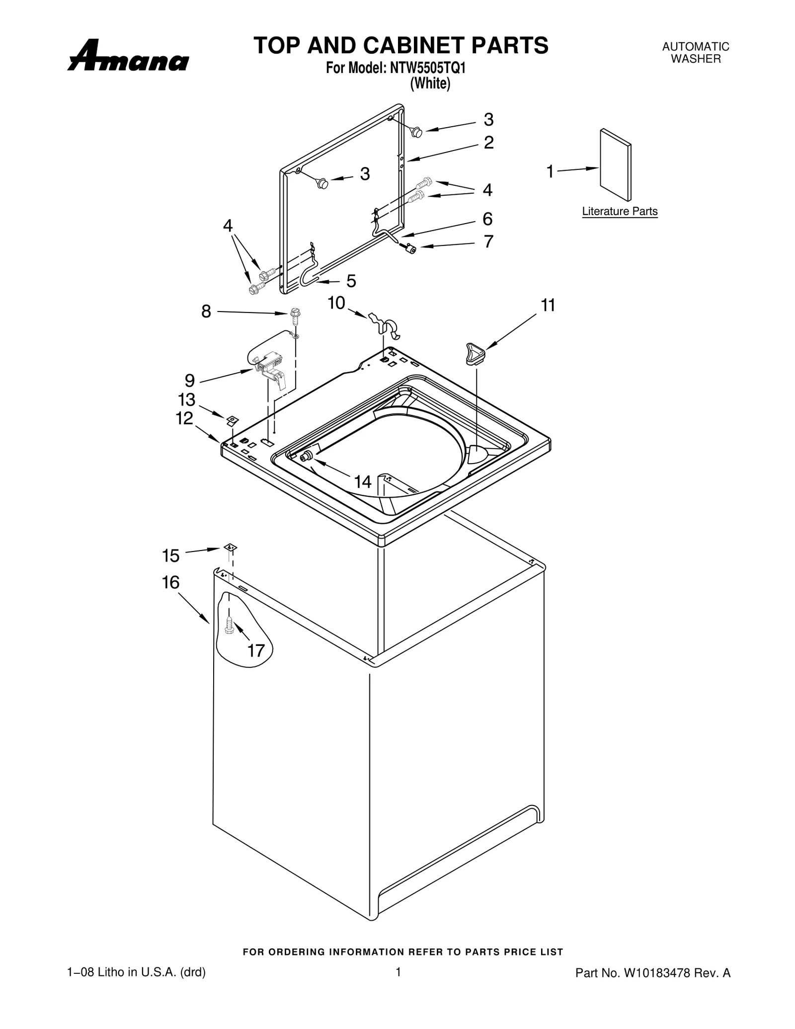 TOP AND CABINET PARTS