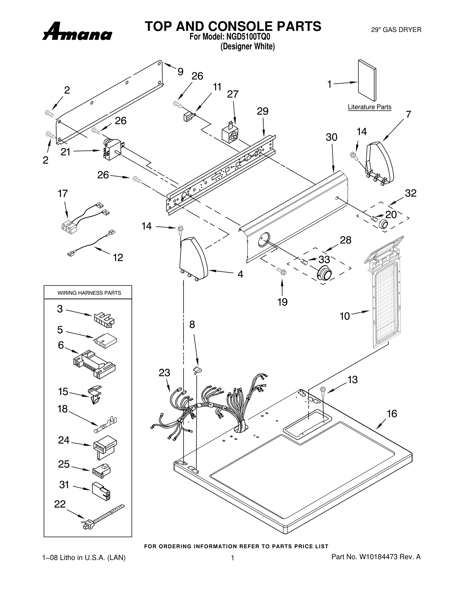 TOP AND CONSOLE PARTS