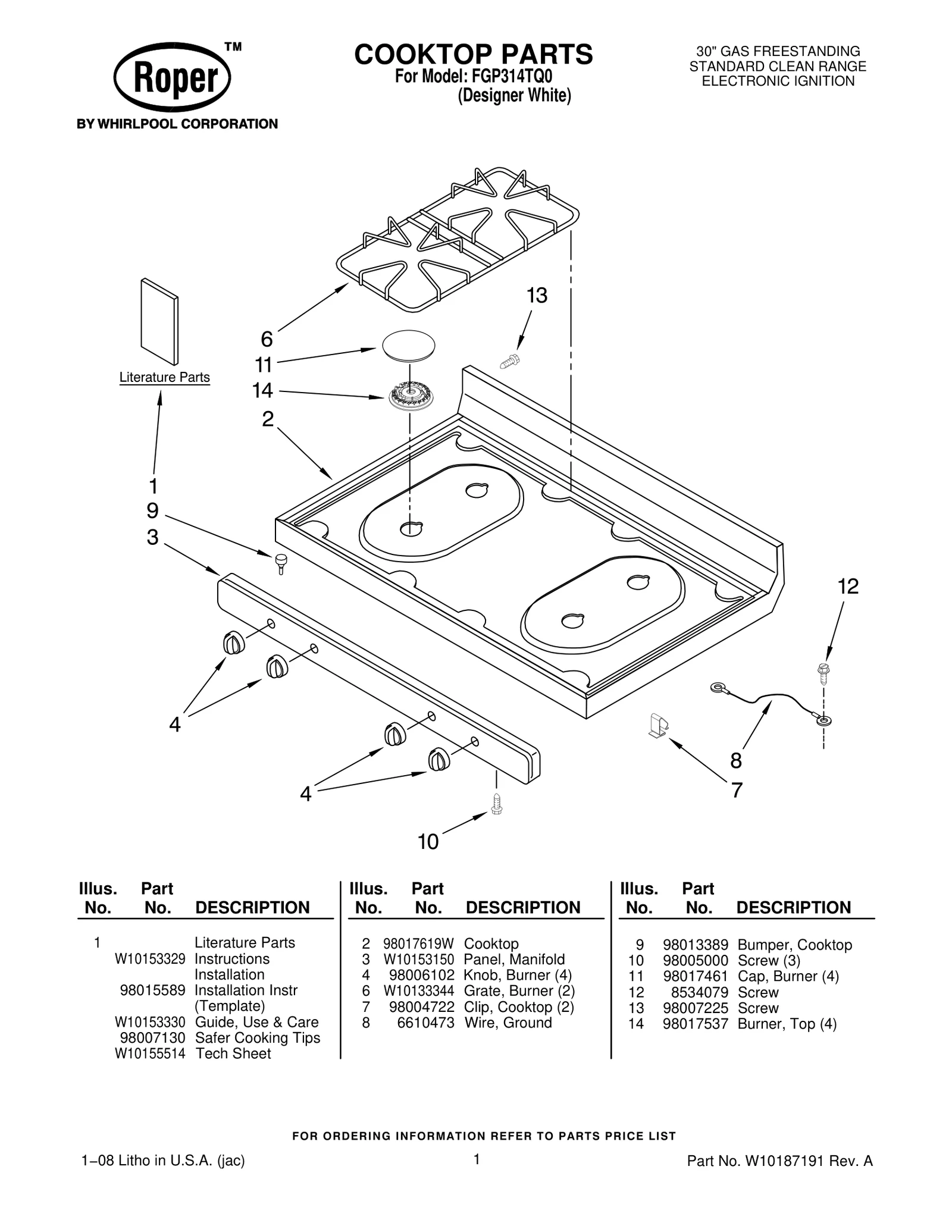 COOKTOP PARTS