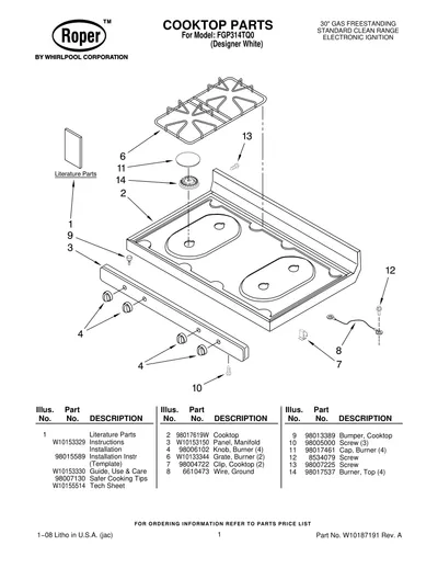 COOKTOP PARTS