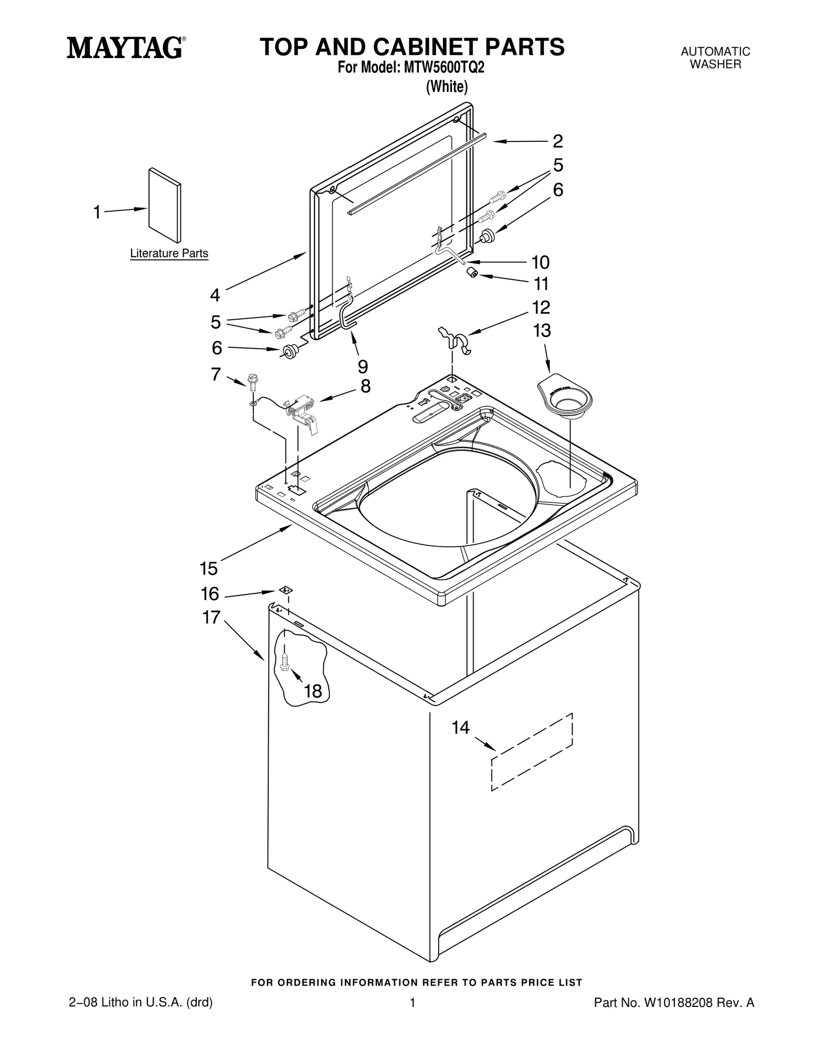 TOP AND CABINET PARTS