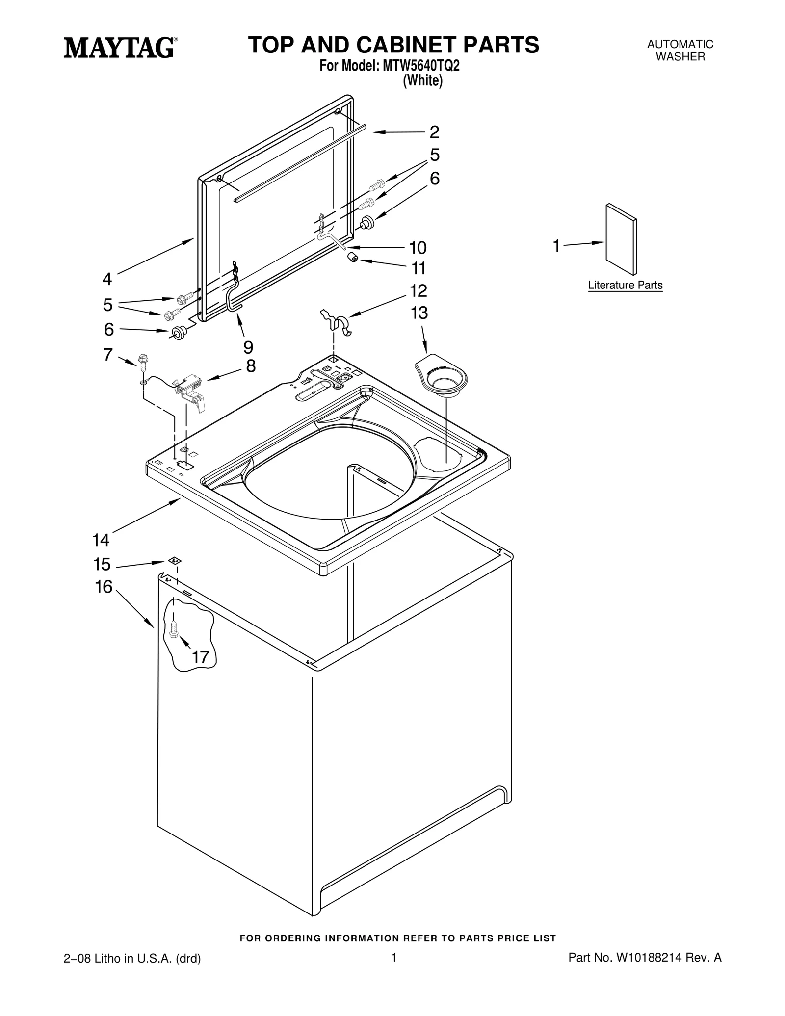 TOP AND CABINET PARTS