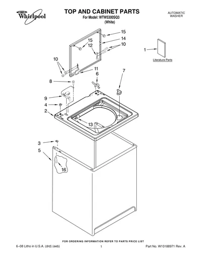 TOP AND CABINET PARTS