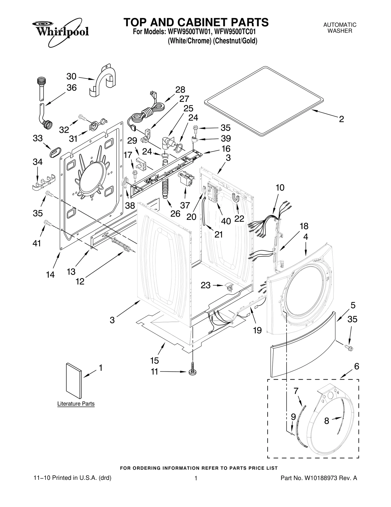 TOP AND CABINET PARTS