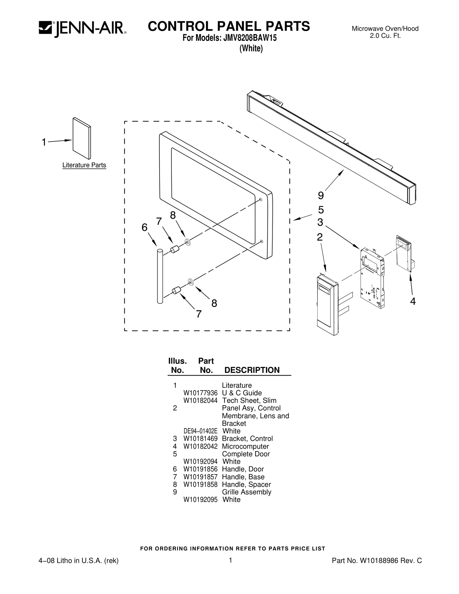 CONTROL PANEL PARTS