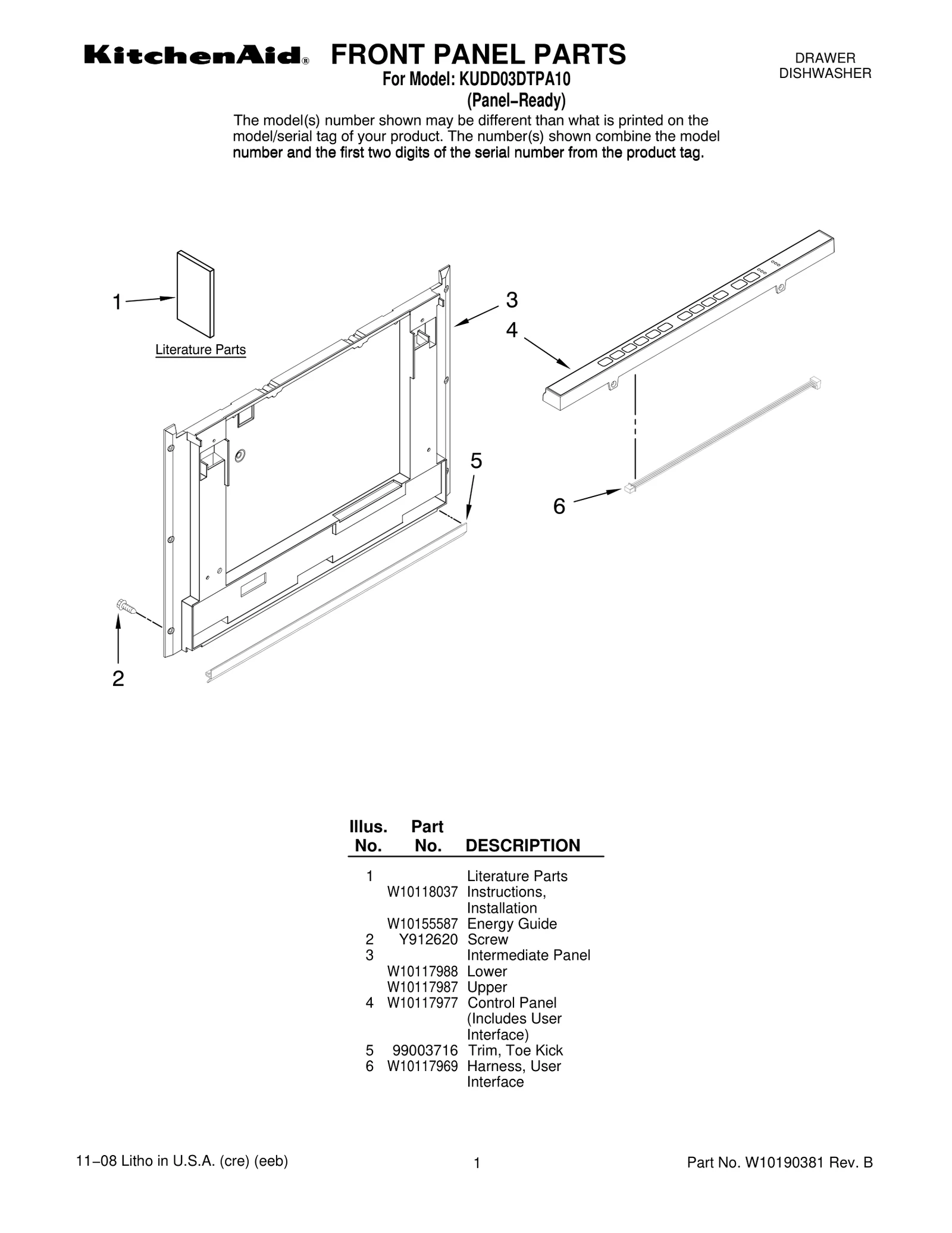FRONT PANEL PARTS
