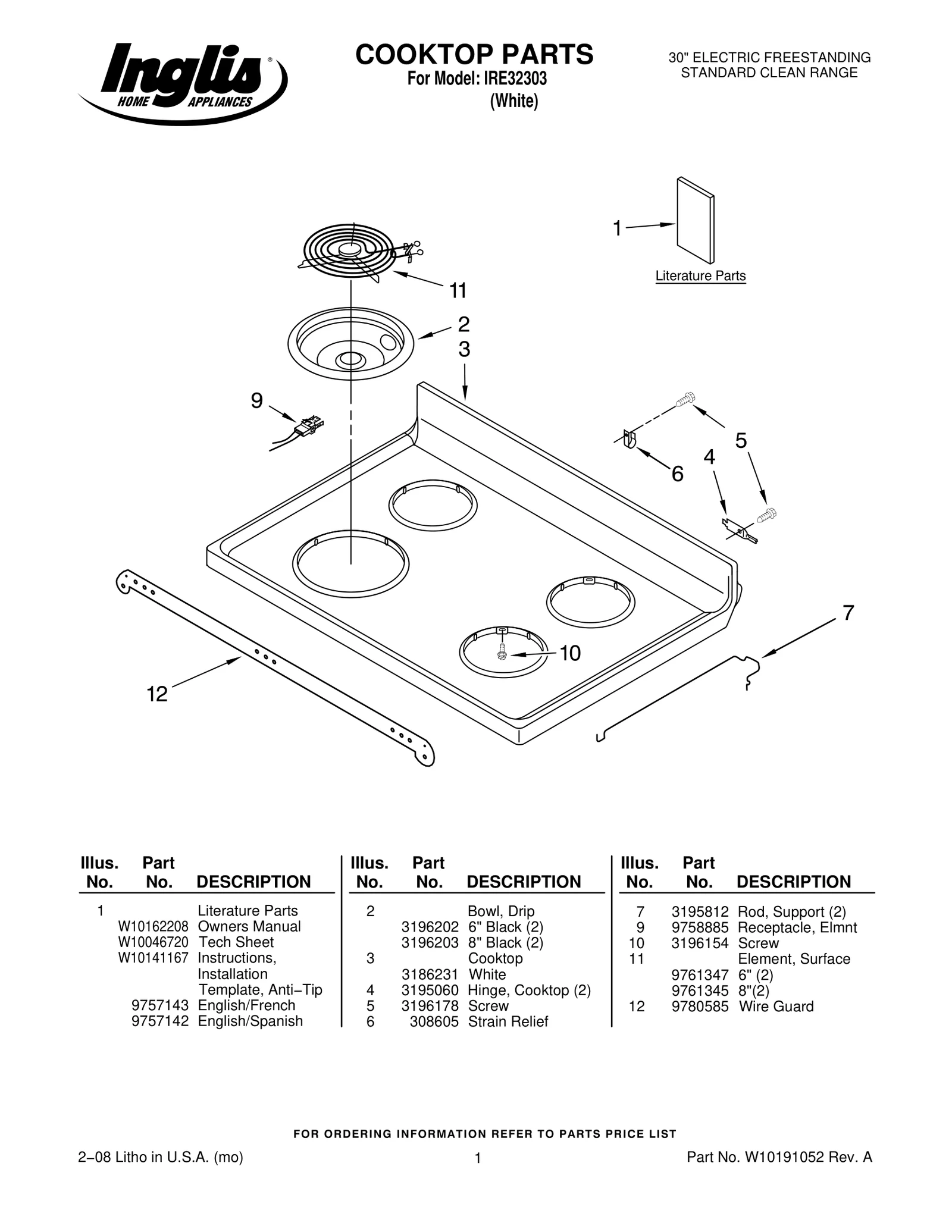 COOKTOP PARTS