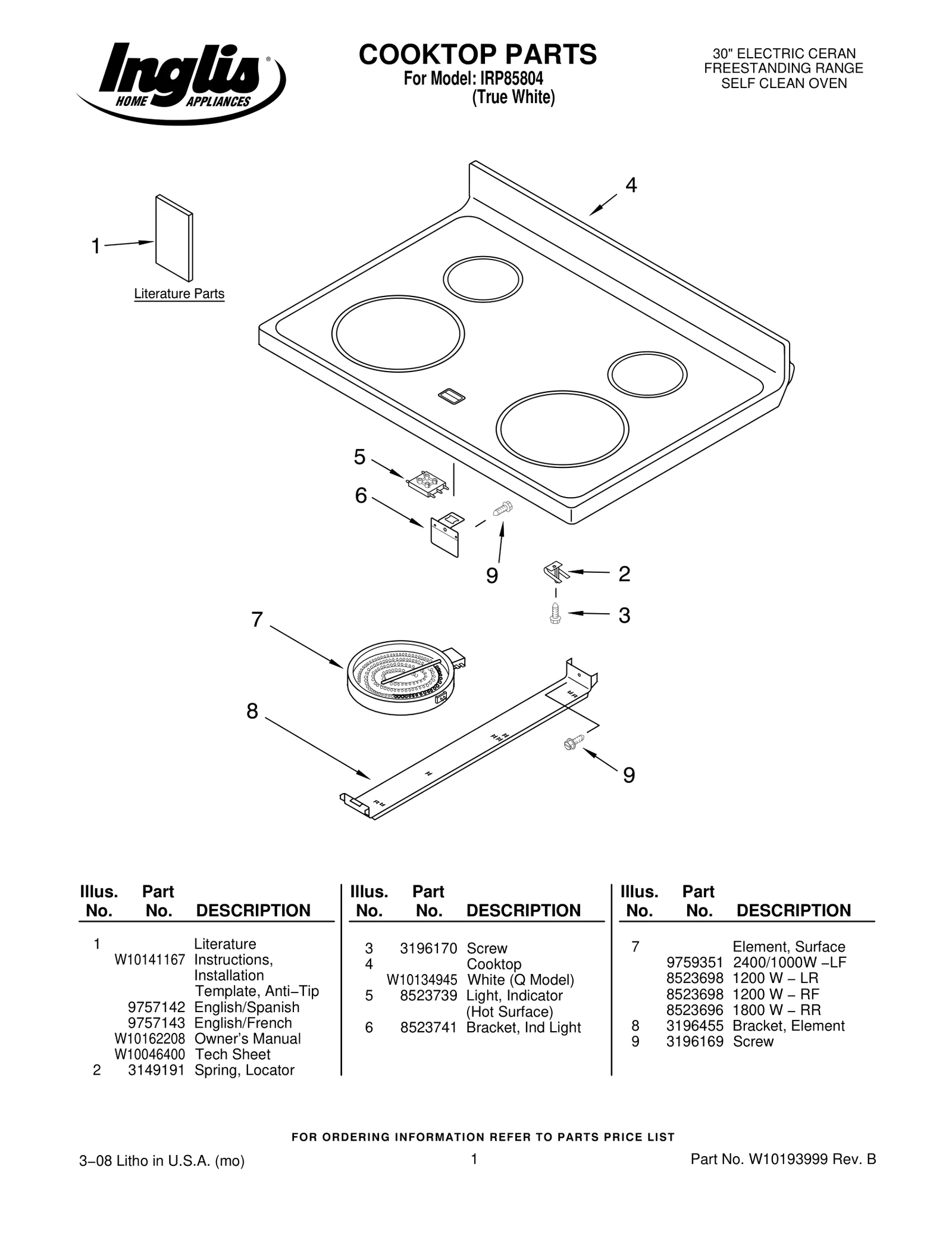 COOKTOP PARTS