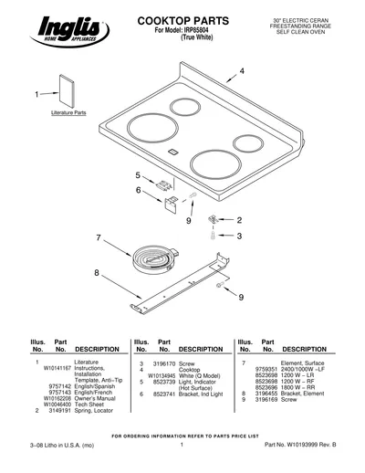 COOKTOP PARTS