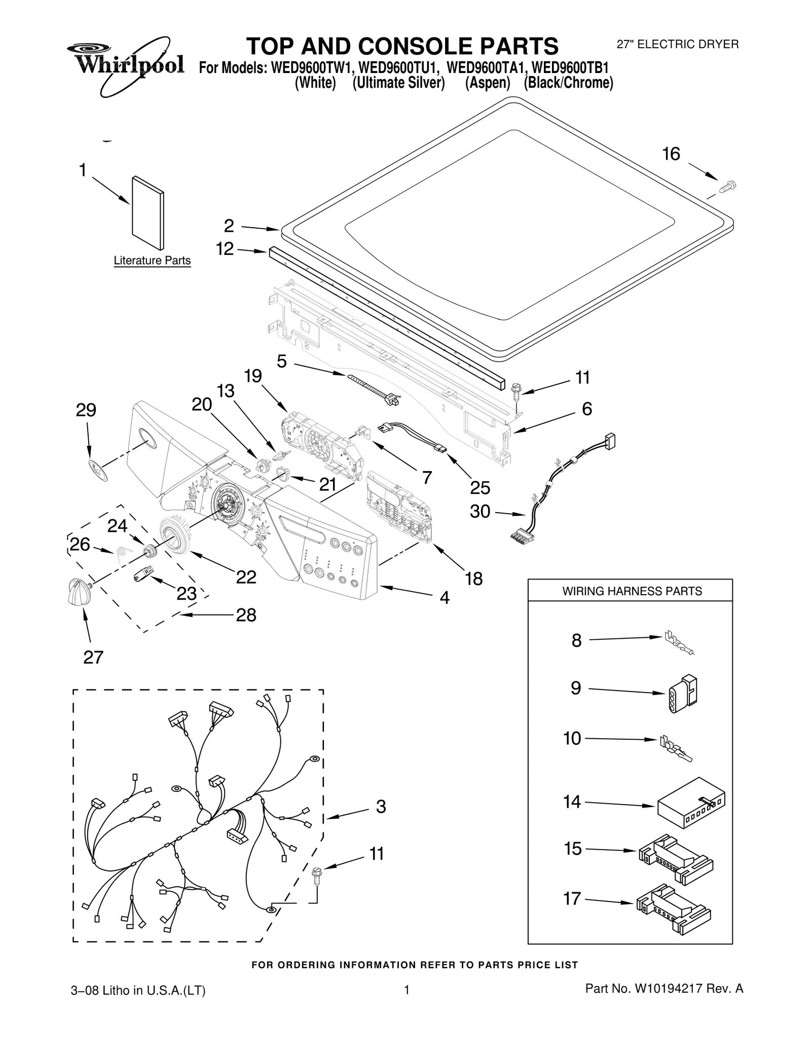 TOP AND CONSOLE PARTS