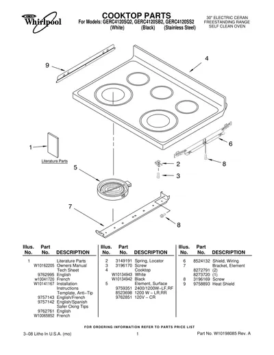 COOKTOP PARTS