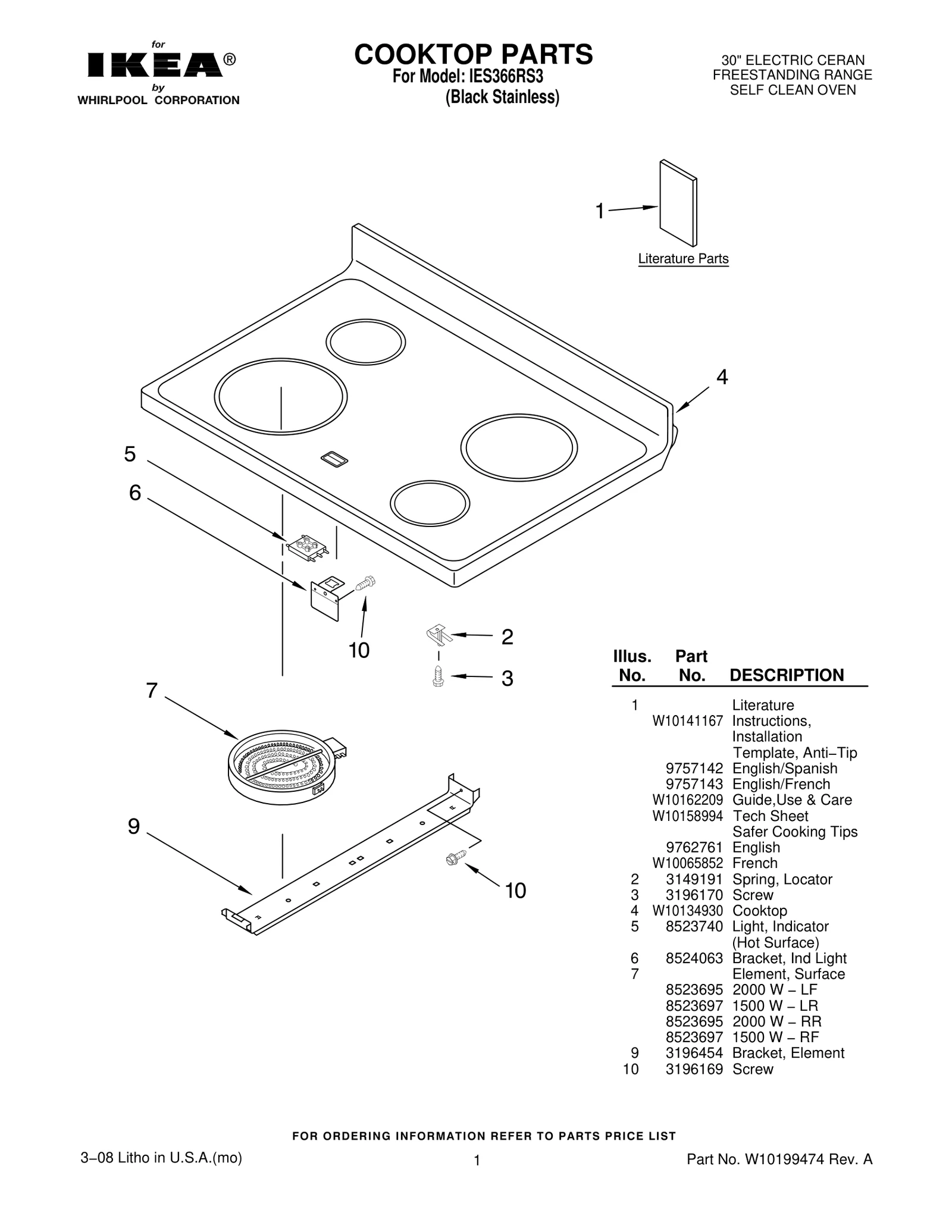 COOKTOP PARTS