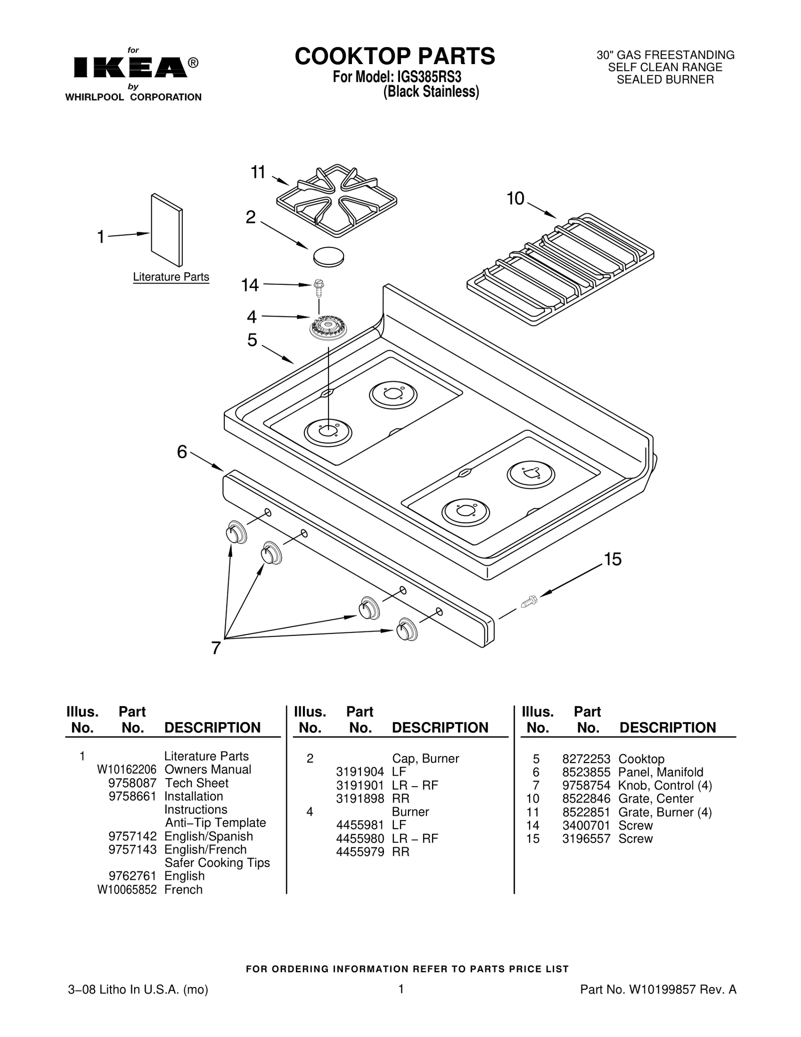 COOKTOP PARTS