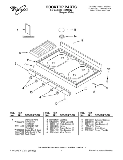 COOKTOP PARTS