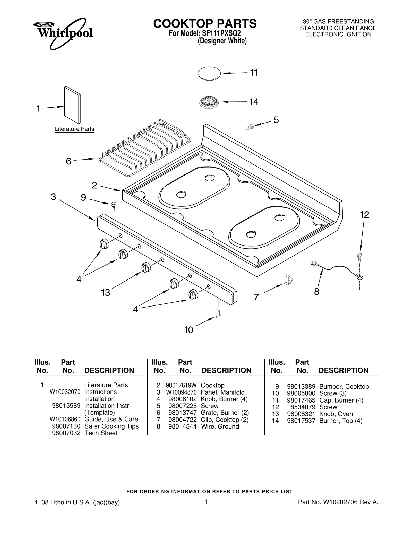 COOKTOP PARTS