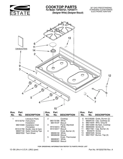 COOKTOP PARTS