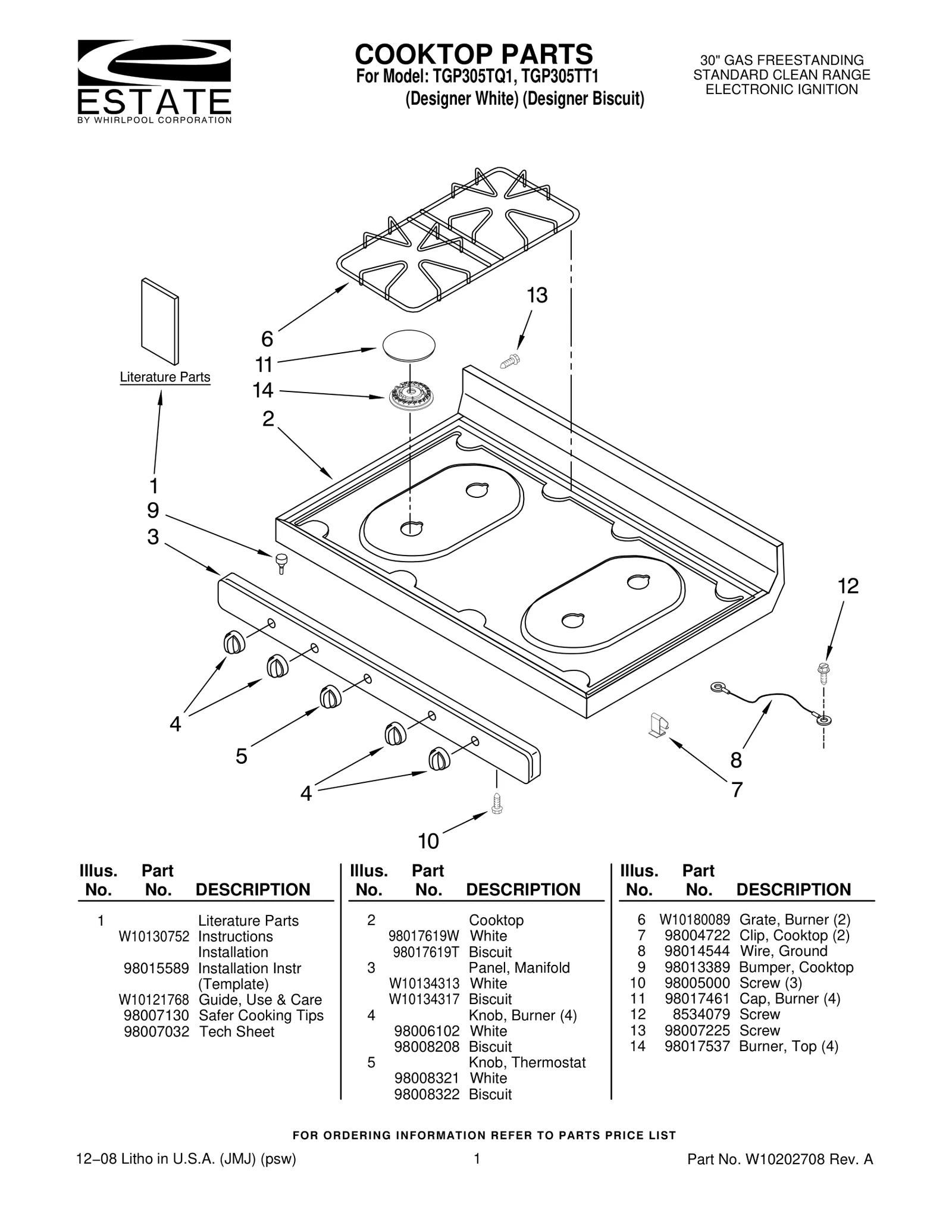 COOKTOP PARTS