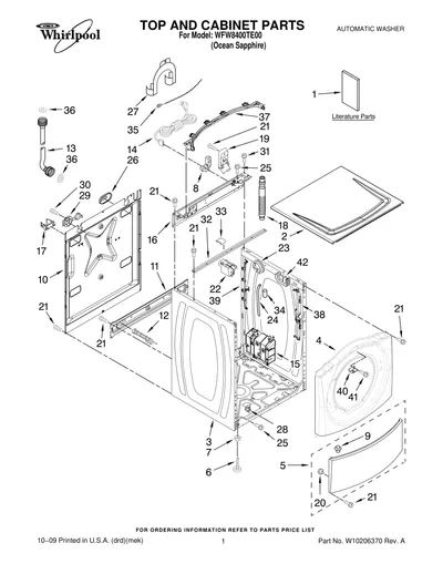 TOP AND CABINET PARTS