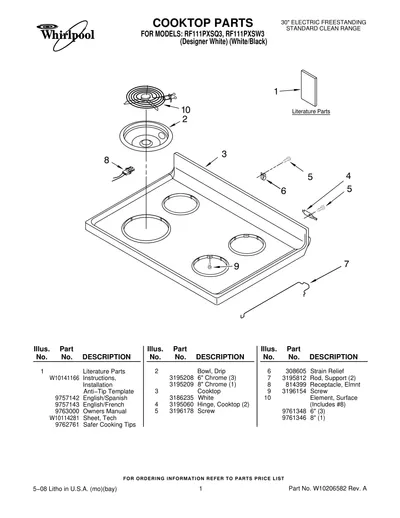 COOKTOP PARTS