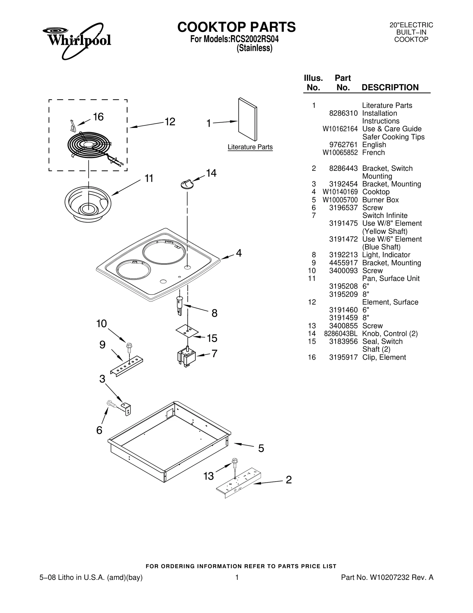 COOKTOP PARTS