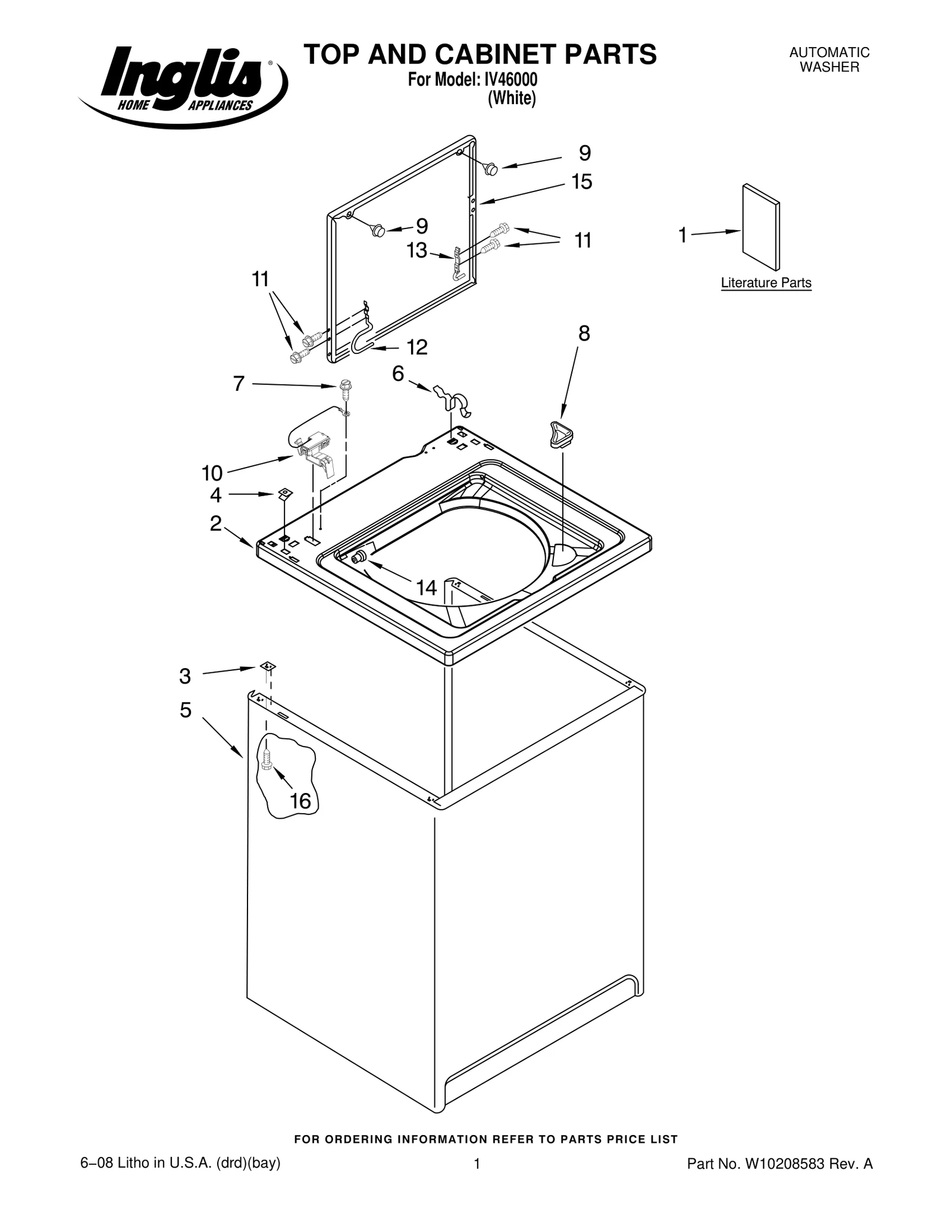 TOP AND CABINET PARTS