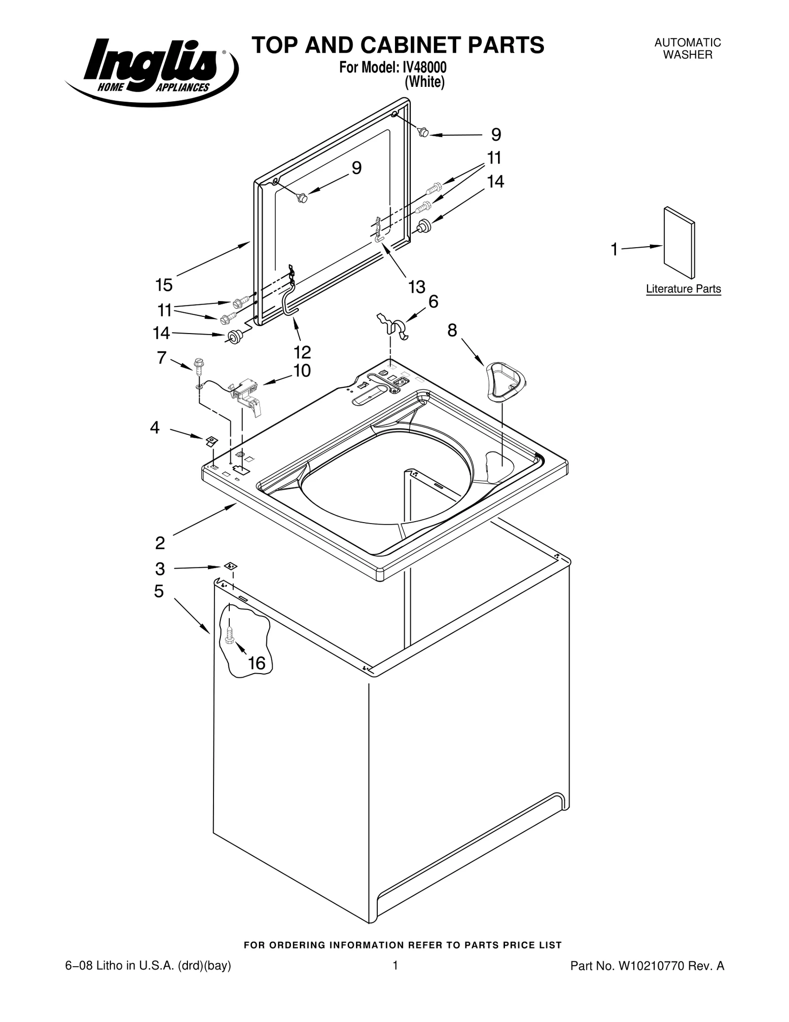 TOP AND CABINET PARTS