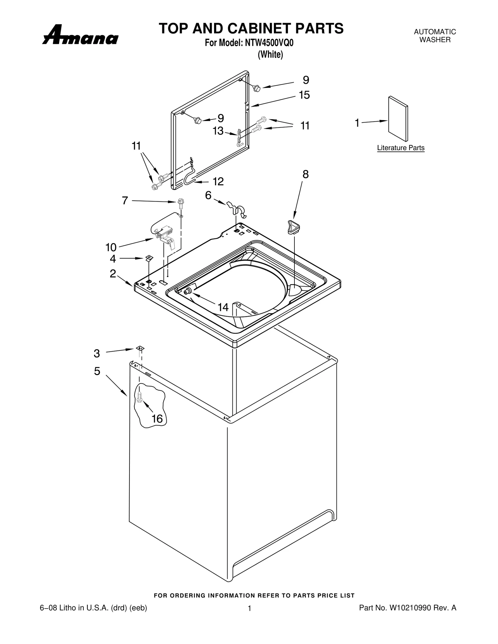 TOP AND CABINET PARTS
