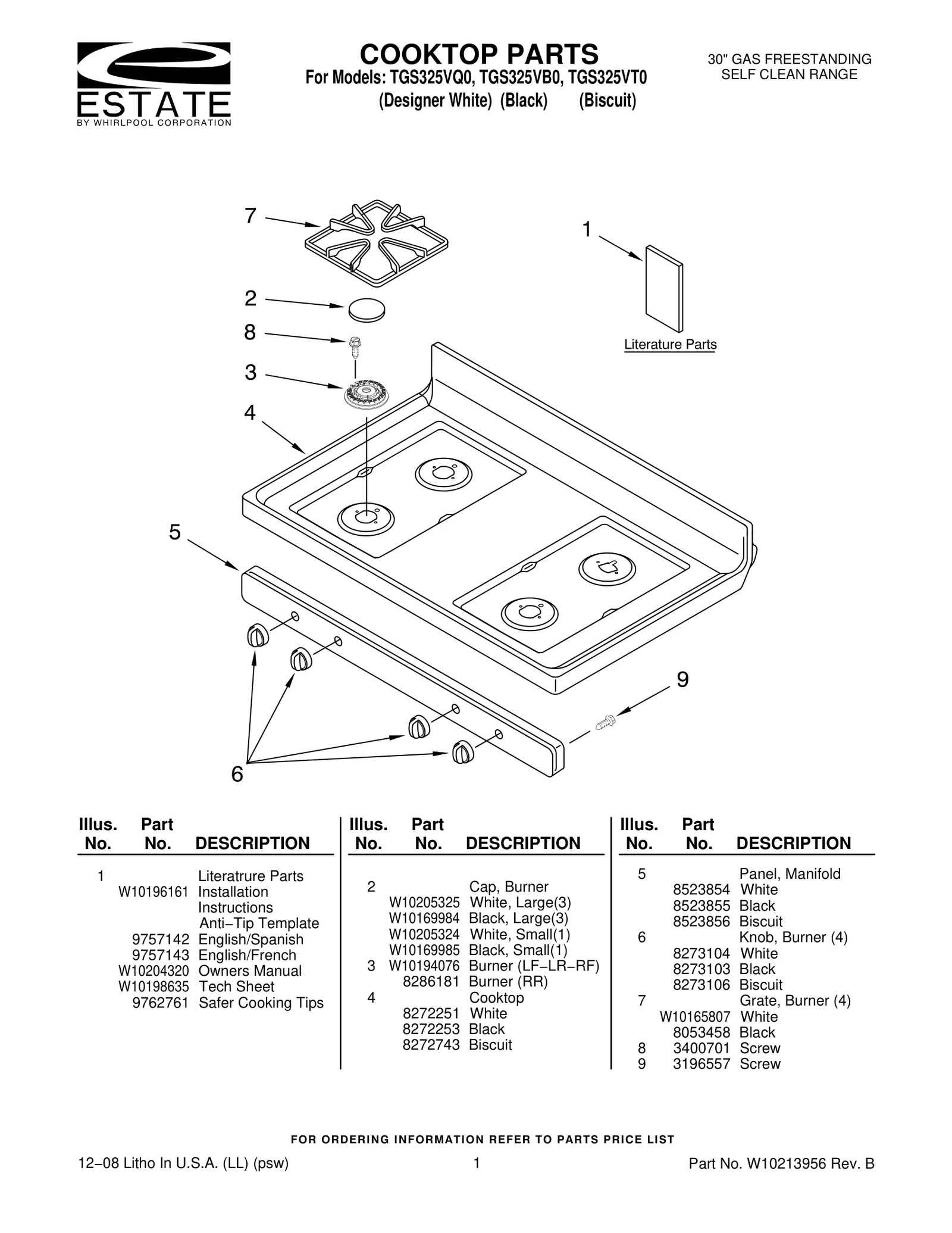 COOKTOP PARTS