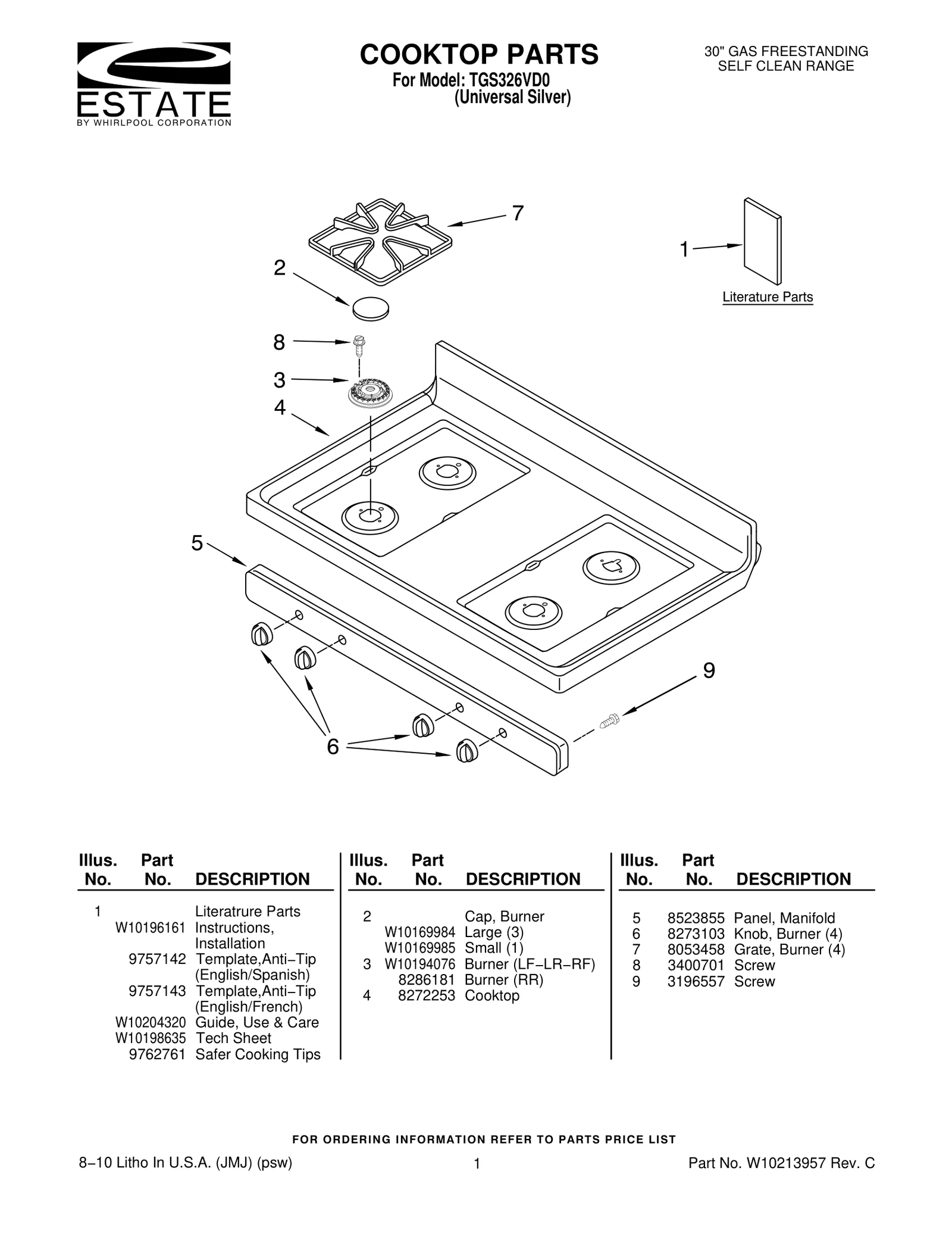 COOKTOP PARTS