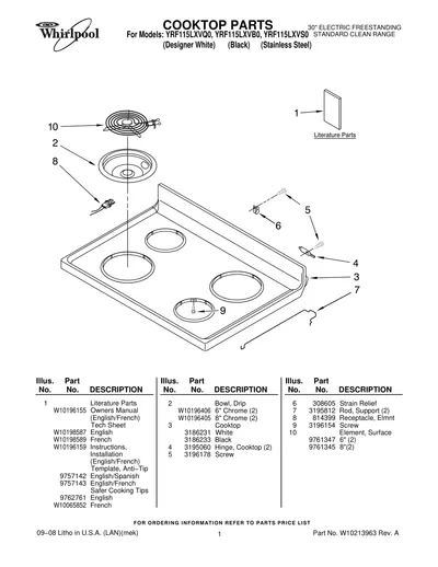 COOKTOP PARTS