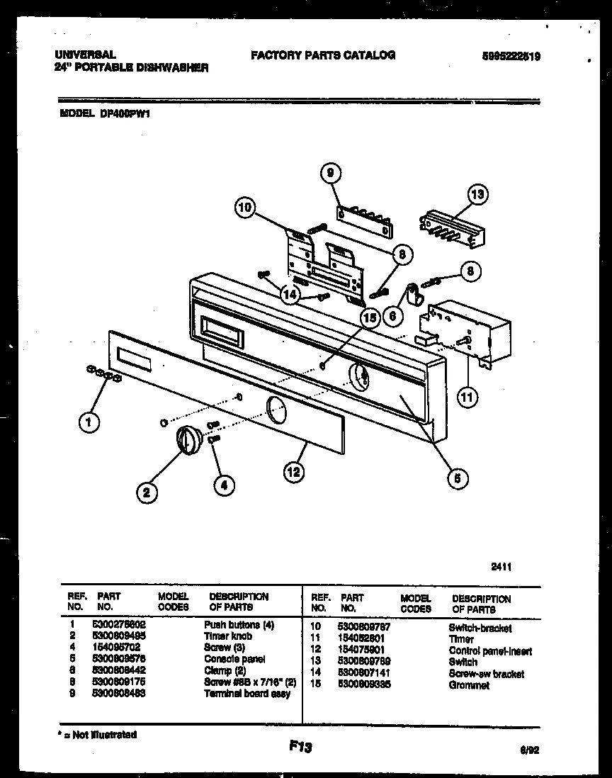 CONSOLE AND CONTROL PARTS