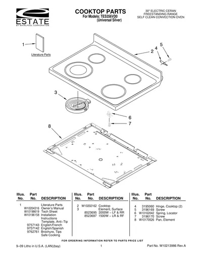 COOKTOP PARTS