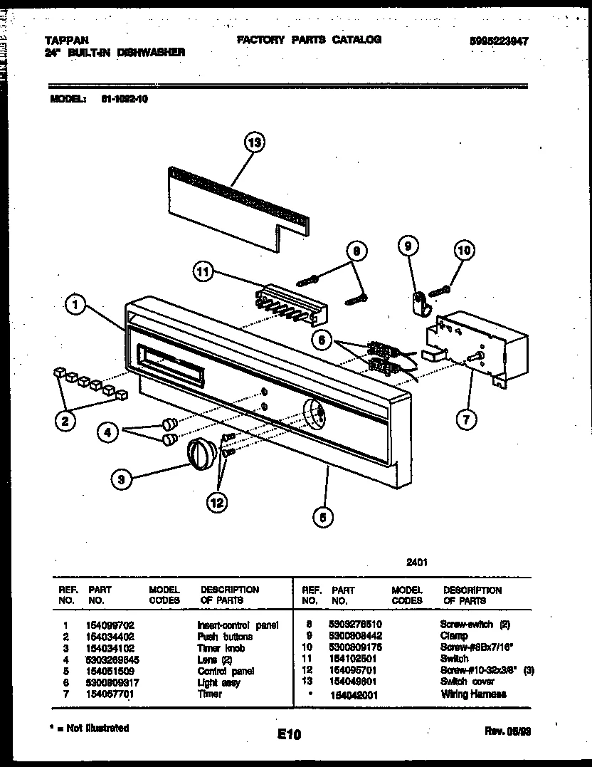 CONSOLE AND CONTROL PARTS