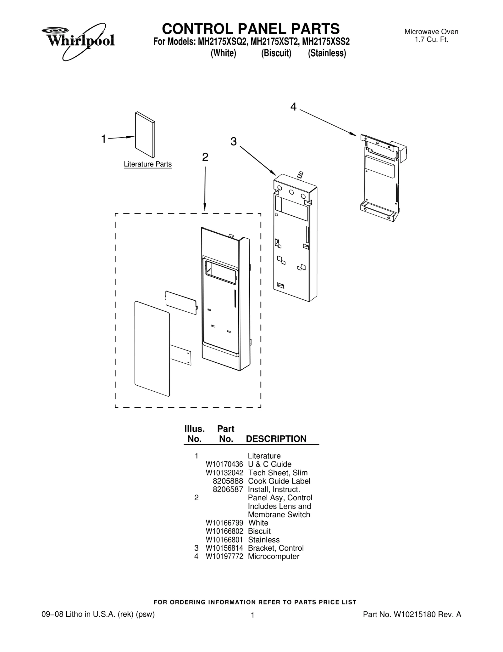 CONTROL PANEL PARTS