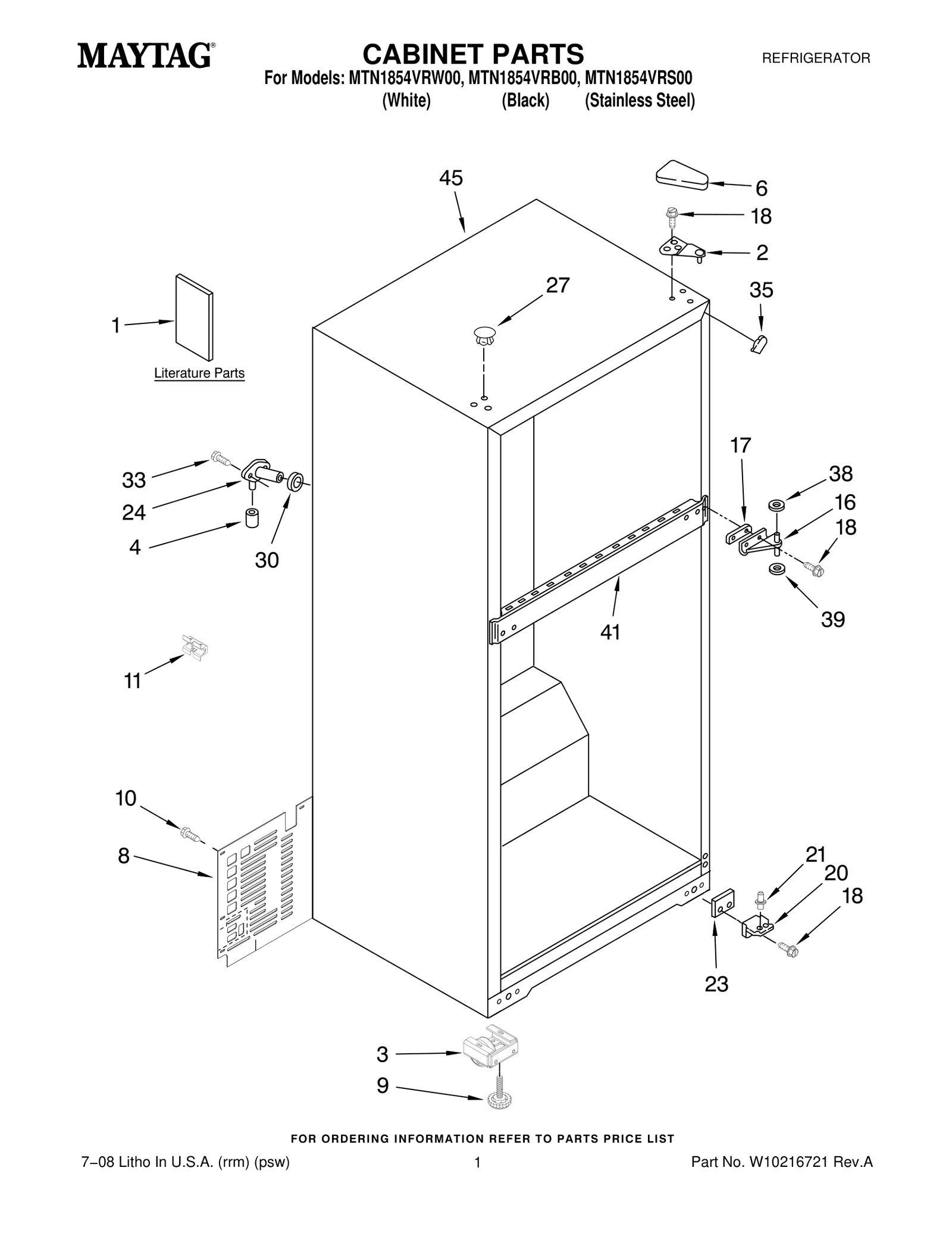 CABINET PARTS