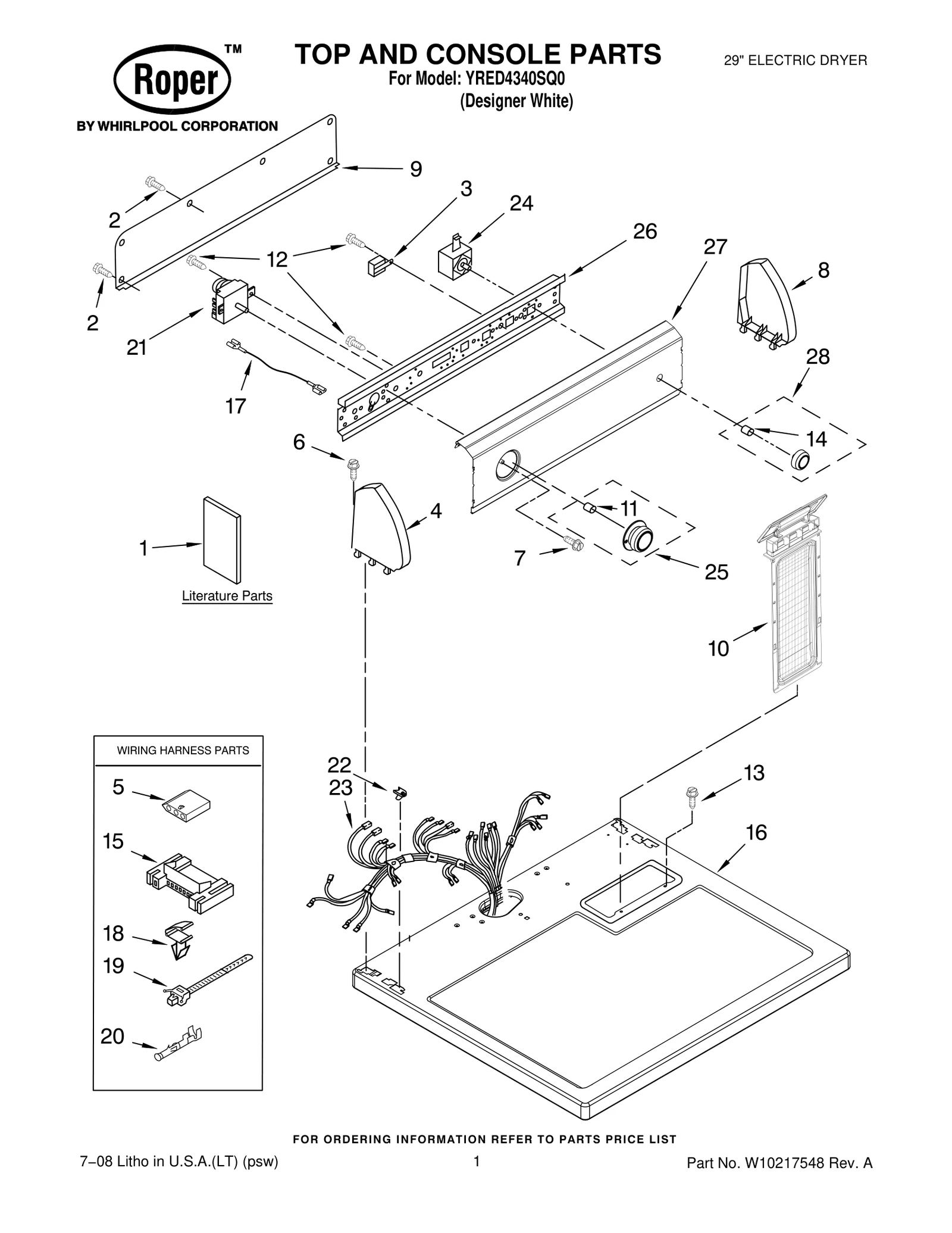 TOP AND CONSOLE PARTS