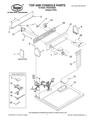 TOP AND CONSOLE PARTS