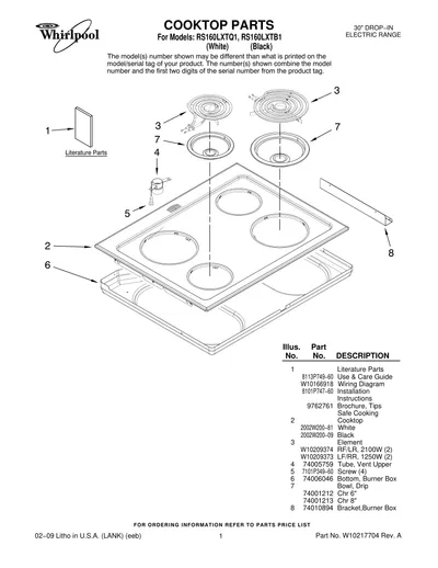 COOKTOP PARTS