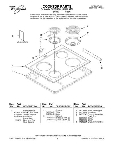 COOKTOP PARTS