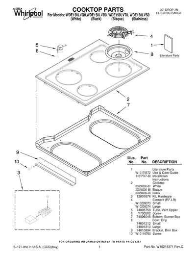 COOKTOP PARTS