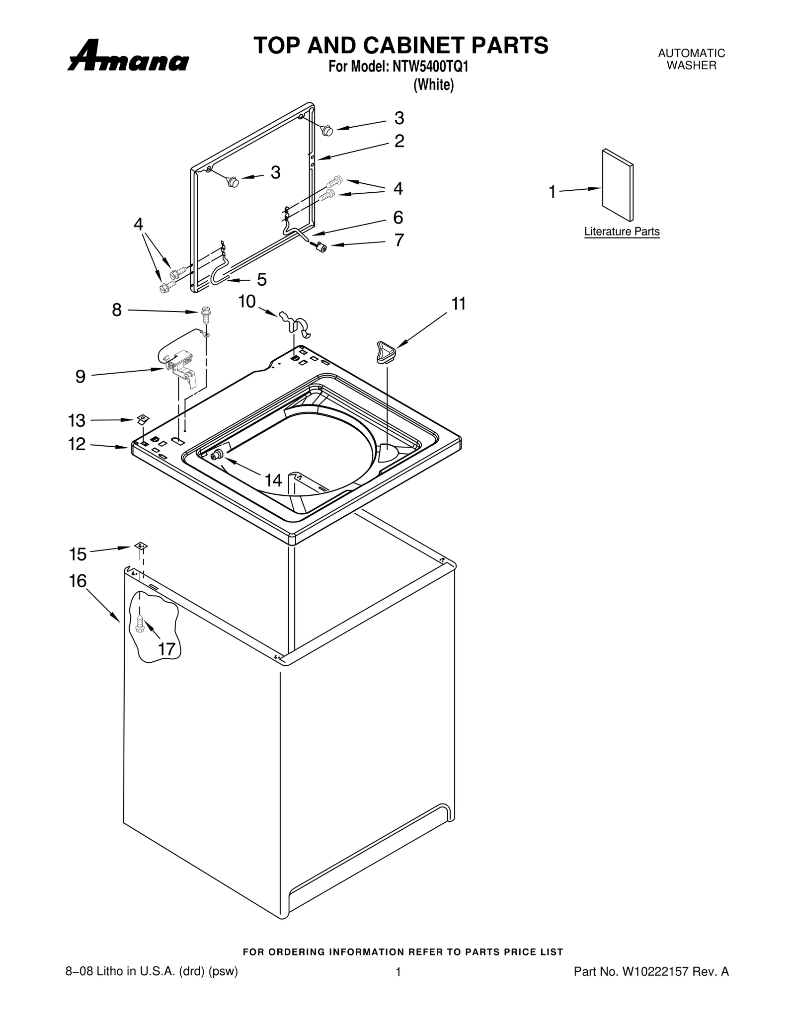 TOP AND CABINET PARTS