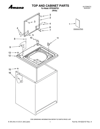 TOP AND CABINET PARTS
