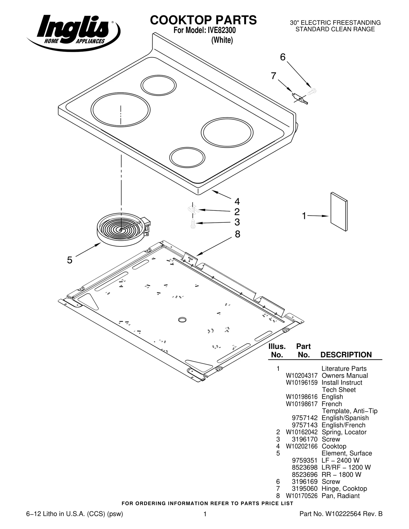 COOKTOP PARTS