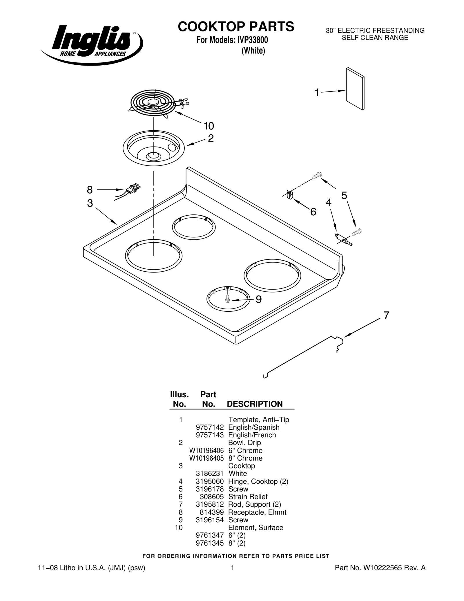 COOKTOP PARTS