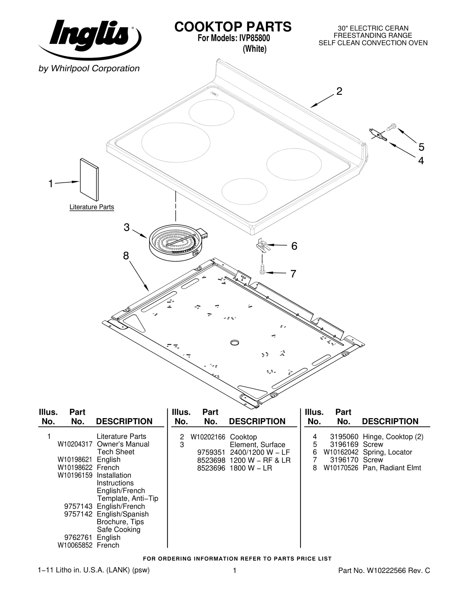 COOKTOP PARTS