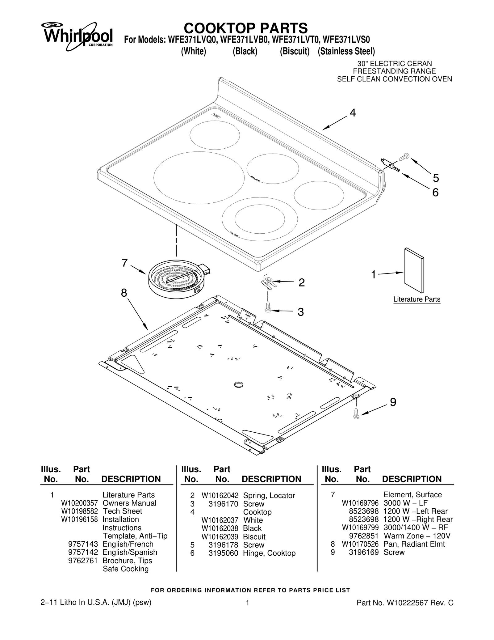 COOKTOP PARTS