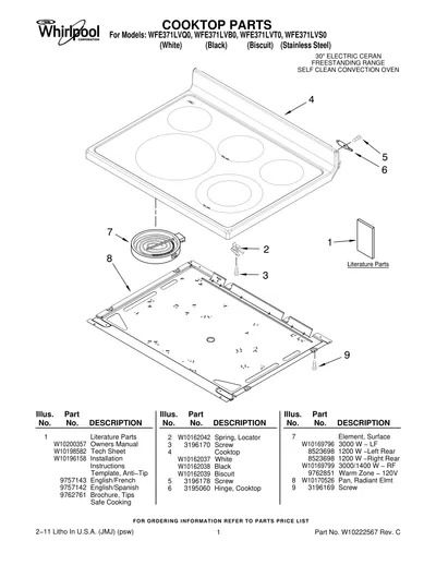COOKTOP PARTS